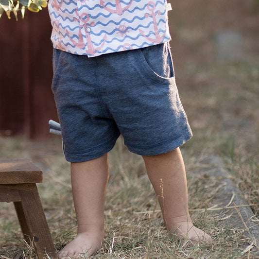 Pantaloncini da bambino biologici OrganicEra, indaco