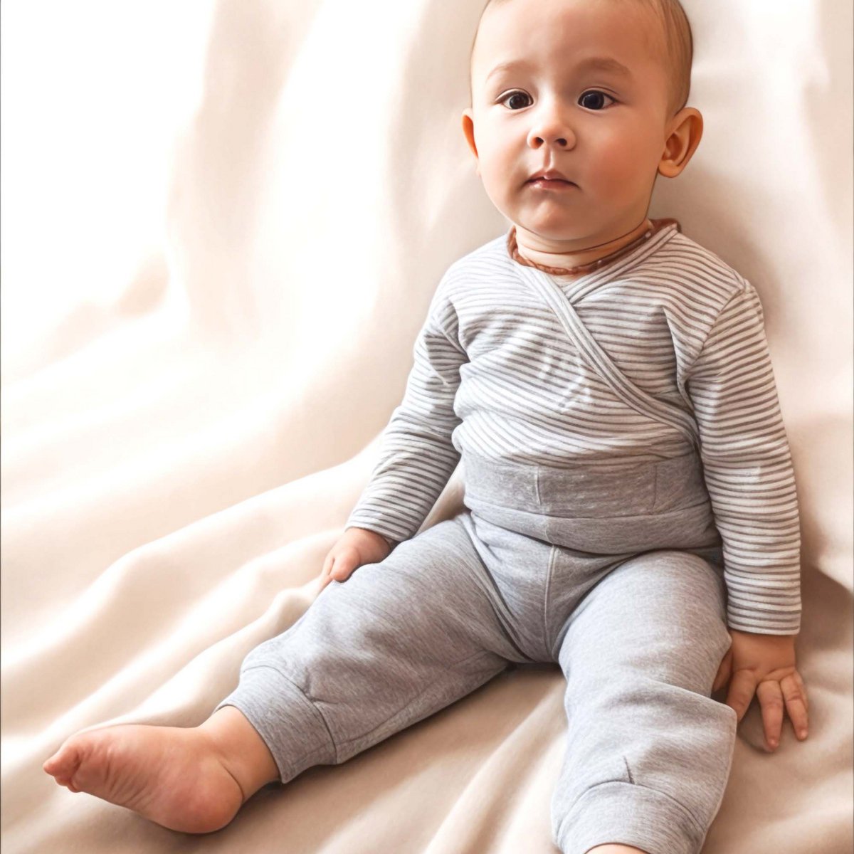 Pantaloni della tuta biologici per neonati OrganicEra, grigi