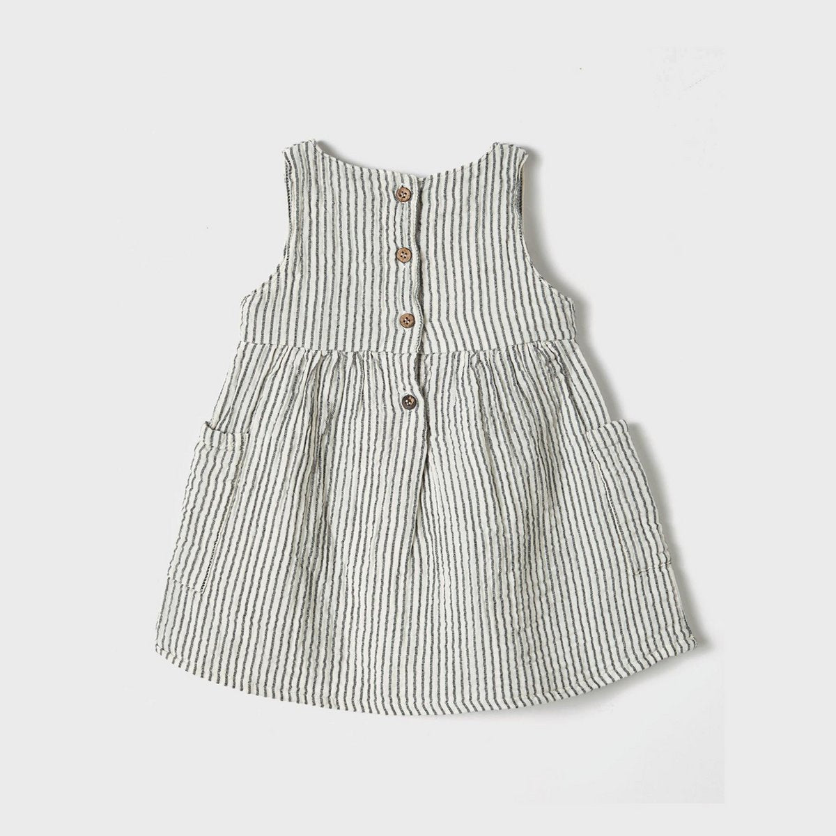 Abito senza maniche in mussola organica OrganicEra con tasca, grigio