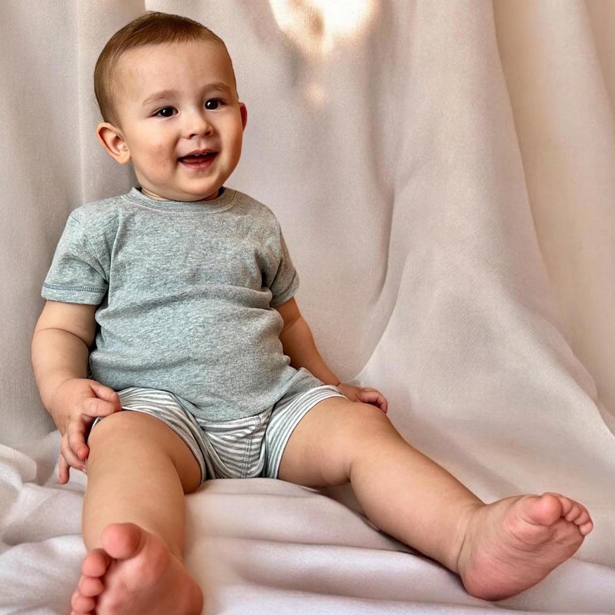 T-shirt organica P/E per neonati OrganicEra, acqua