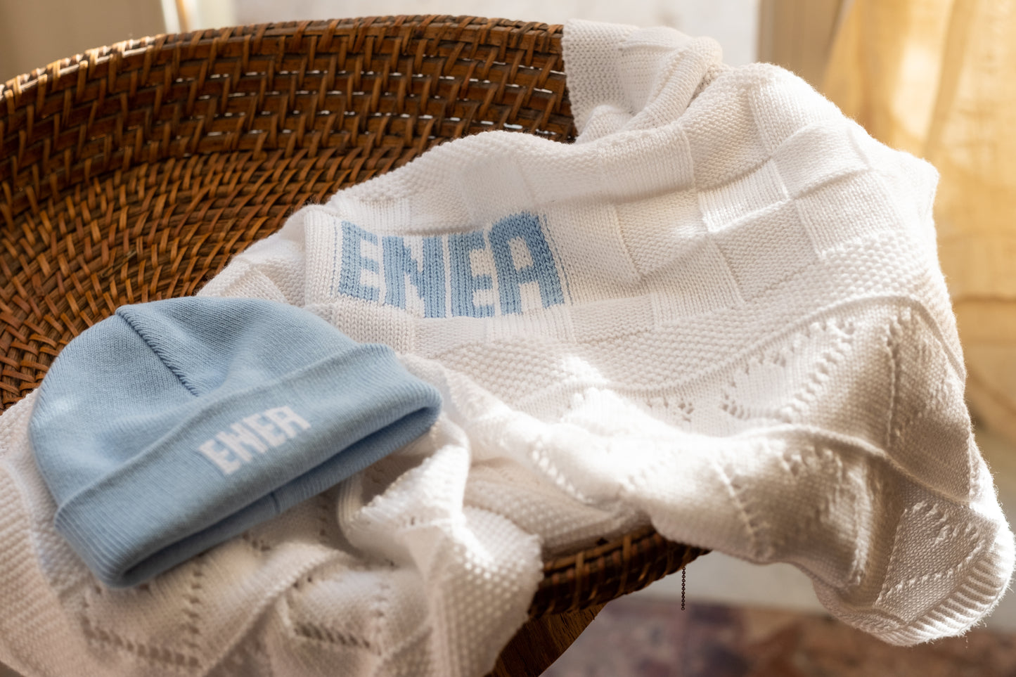 Set gemelli - 2 copertine in puro cotone organico personalizzate con nome - idea regalo