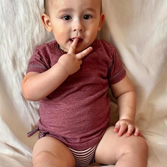 OrganicEra T-shirt biologica per neonati P/E Body, Bordeaux