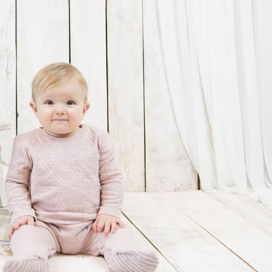 Tutina con piedini per bebè organica OrganicEra, rosa