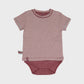Body T-shirt OrganicEra P/E da neonato, a righe bordeaux